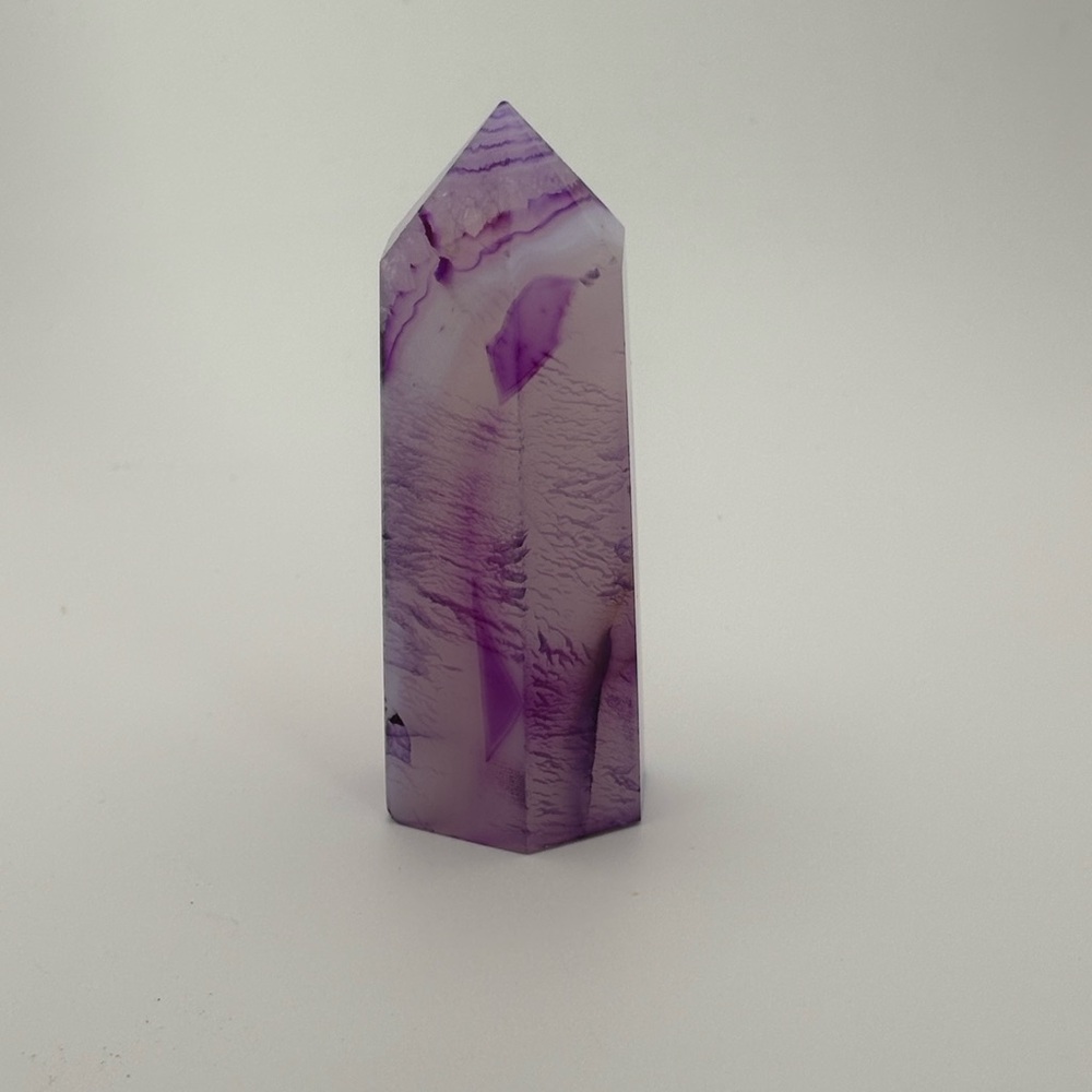 4” Purple Agate Tower 💜 Dyed Banded Crystal Point |